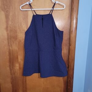 Banana Republic Navy Striped Peplum Tank Top